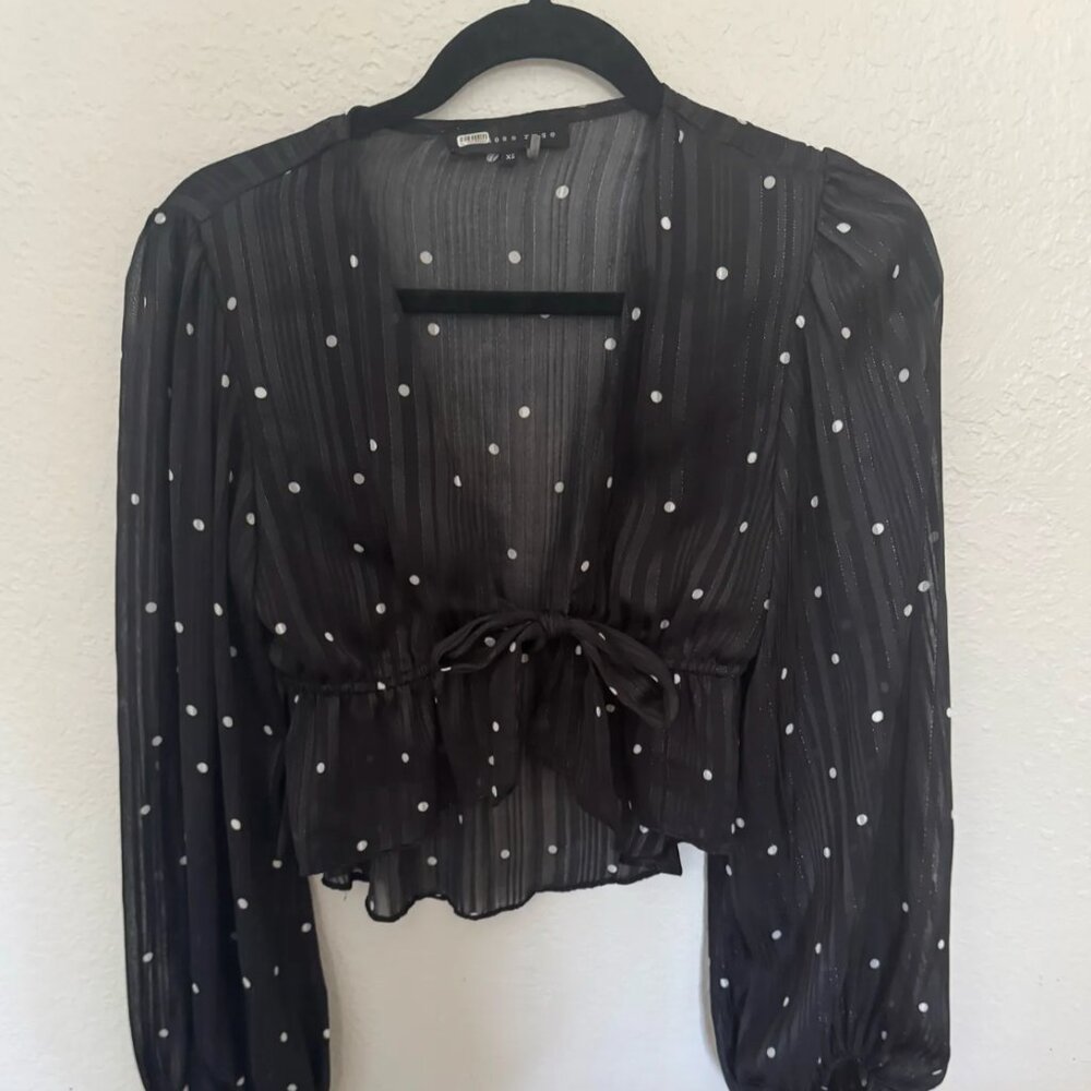 Sheer Tie Front Top